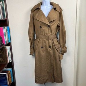 H&M Brown Double Breasted Trench Coat with Belt Size Medium